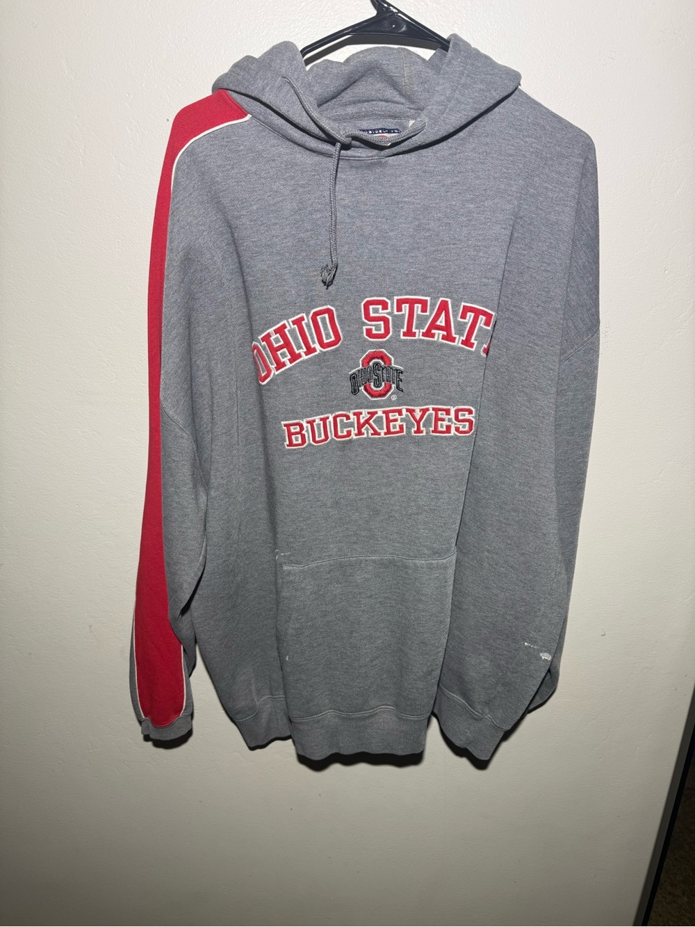 Ohio State Buckeyes Gray & Red Crewneck Hoodie